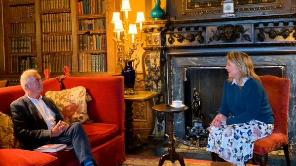Novelist Robert Harris with the Countess of Carnarvon